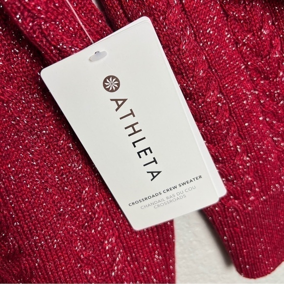 Athleta NWT Crossroads Crew Sweater, Decadent Red Metallic 3X - Winter, Holiday - Picture 9 of 12